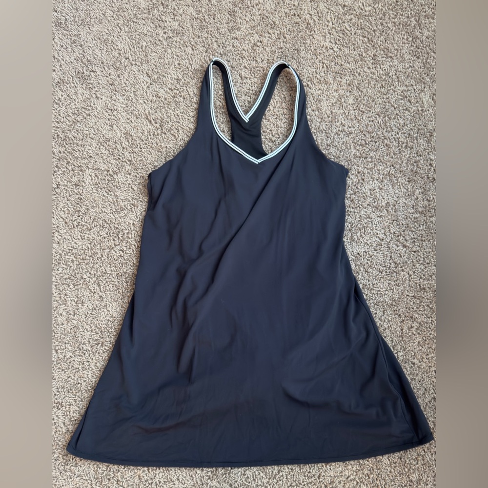 All in Motion Black Racerback Top Dress With White Trim